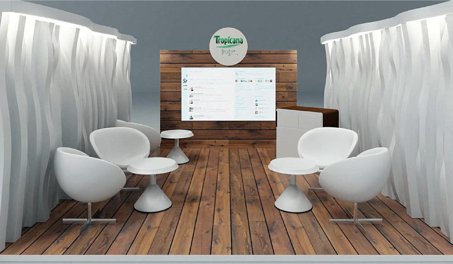Tropicana Frutz lounge booth interior view render